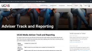 Adviser Track and Reporting | | UCAS