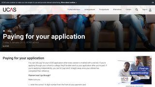 Paying for your application | Undergraduate | UCAS