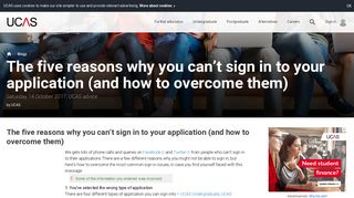 The five reasons why you can't sign in to your application (and ... - UCAS