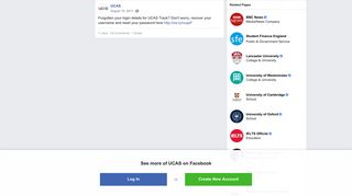 UCAS - Forgotten your login details for UCAS Track? Don't... | Facebook
