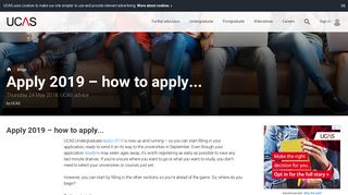 Apply 2019 – how to apply... | Undergraduate | UCAS