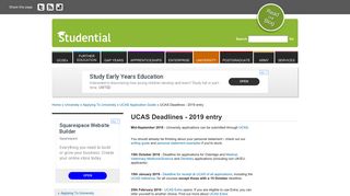 UCAS Deadlines for 2019 entry | Studential.com