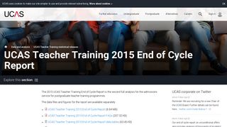UCAS Teacher Training 2015 End of Cycle Report | Teacher Training ...