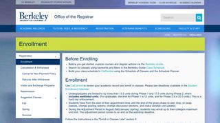 Enrollment | Office of the Registrar - UC Berkeley