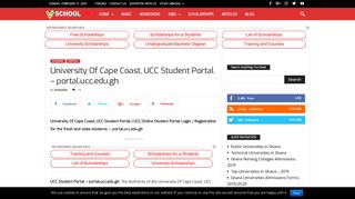 University Of Cape Coast, UCC Student Portal - portal.ucc.edu.gh