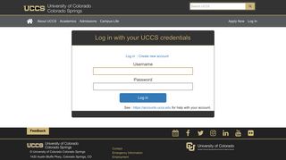 Log in | Admissions | University of Colorado Colorado Springs - UCCS