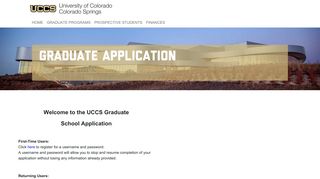 University of Colorado Colorado Springs Application - Login