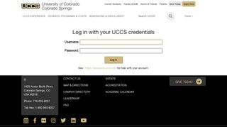 Log in | University of Colorado Colorado Springs | University ... - UCCS