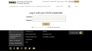 Log in | Students | University of Colorado Colorado Springs