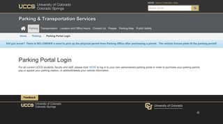 Parking Portal Login | Parking & Transportation Services - UCCS