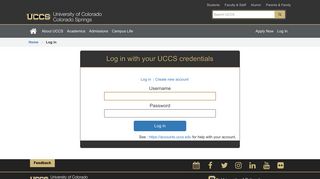 Log in | Academics | University of Colorado Colorado Springs - UCCS