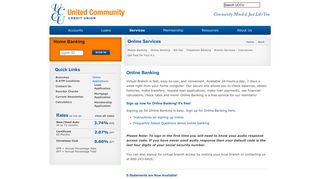 Services - Online Banking - United Community CU