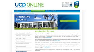 Application Process - UCD Online - University College Dublin