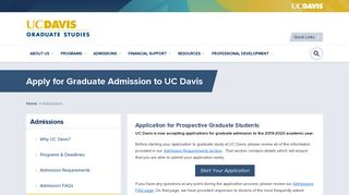 Apply for Graduate Admission to UC Davis | UC Davis Grad Studies