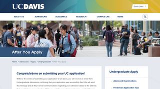 After You Apply | UC Davis