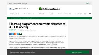 E-learning program enhancements discussed at UCDSB meeting ...