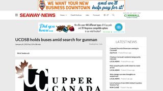 UCDSB holds buses amid search for gunman - Cornwall Seaway News