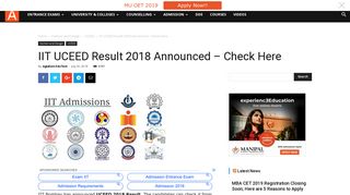 IIT UCEED Result 2018 Announced - Check Here | AglaSem Admission