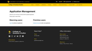 Application Management - UCF Graduate Admissions - University of ...