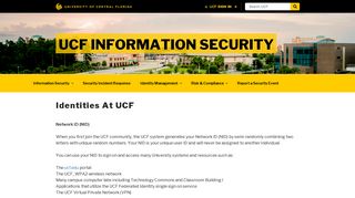 Identities At UCF – UCF Information Security