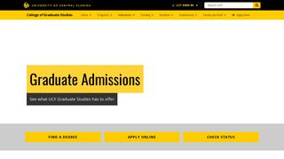 Admissions - UCF Graduate Studies - University of Central Florida