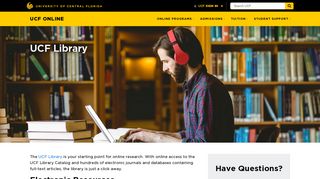 UCF Library | Electronic Resources, Online Services, Information
