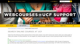 Search Online Courses at UCF - Center for Distributed Learning