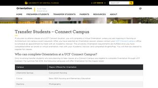 Transfer Students – Connect Campus • Orientation • UCF