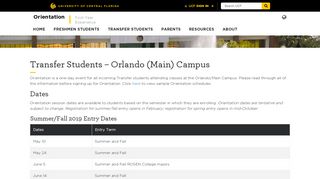Transfer Students – Orlando (Main) Campus • Orientation • UCF