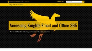 Accessing Knights Email and Office 365 - UCF Graduate Studies