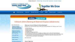 E-Branch (Online Banking) - Upper Cumberland FCU