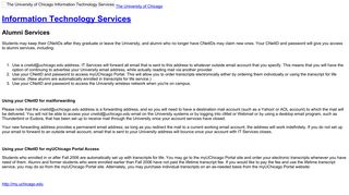 Alumni Services - CNetID - University of Chicago