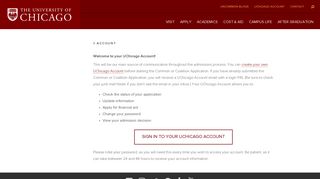 Account | College Admissions - UChicago College Admissions