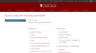 Quick Links for Faculty and Staff | The University of Chicago