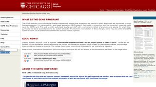 University of Chicago Official GEMS Website