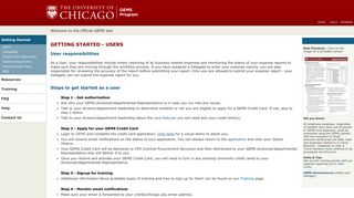 getting started - users - University of Chicago Official GEMS Website