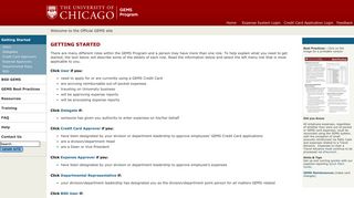 Getting Started - University of Chicago Official GEMS Website
