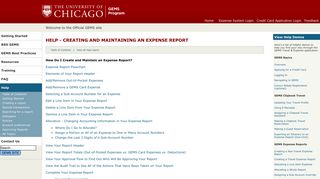 Creating a report - University of Chicago Official GEMS Website