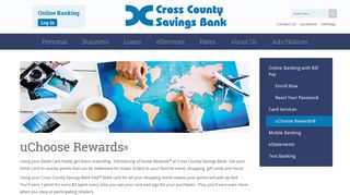 Cross County Savings Bank - eServices - Card Services - uChoose ...