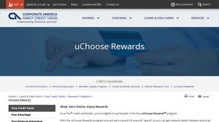 uChoose Rewards - Corporate America Family Credit Union