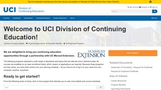 Welcome to UCI Division of Continuing Education
