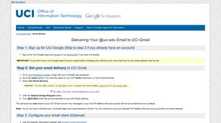 Delivering Your @uci.edu Email to UCI Gmail - UCI G Suite