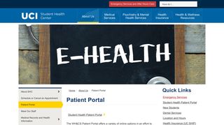 Patient Portal | UCI Student Health Center