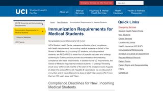 Immunization Requirements for Medical Students | UCI Student Health ...