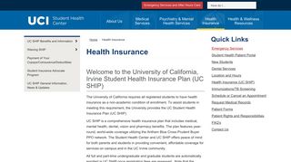 Health Insurance | UCI Student Health Center