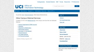 Other Campus Webmail Services — Office of Information ... - UCI OIT
