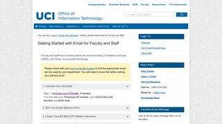 Getting Started with Email for Faculty and Staff — Office of ... - UCI OIT