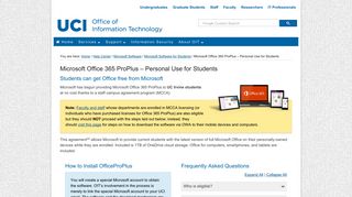Microsoft Office 365 ProPlus – Personal Use for Students ... - UCI OIT
