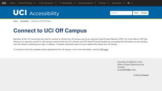Connect to UCI Off Campus | Accessibility | UCI