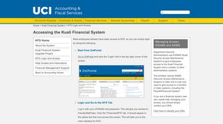 KFS Login and Access - UCI Accounting and Fiscal Services